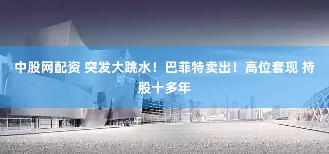 中股网配资 突发大跳水！巴菲特卖出！高位套现 持股十多年